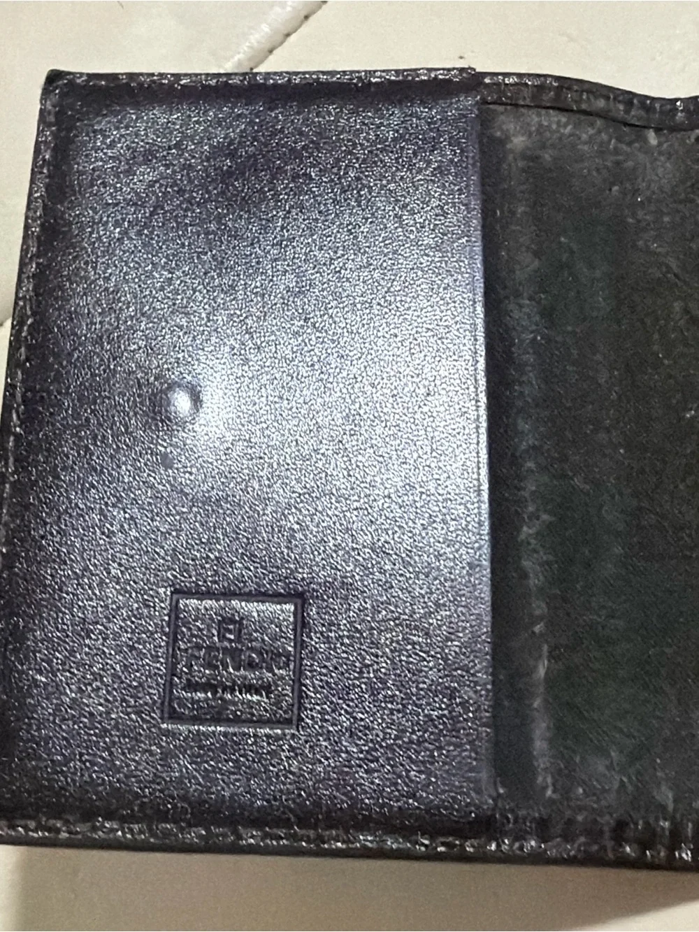 Fendi Black and Brown FF Motif Bifold cards holder authentic